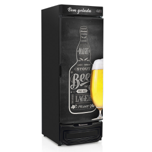 CERVEJEIRA 572L PORTA ADESIVADA QUADRO NEGRO LATERAIS PRETAS GELOPAR